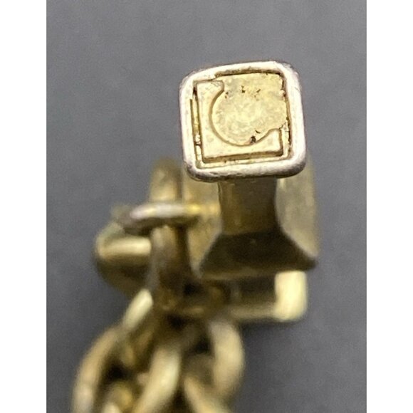 Chicos Gold Tone Chain Bracelet Toggle Clasp Cats Eye Glass Crystal Floral Fall - Picture 10 of 10